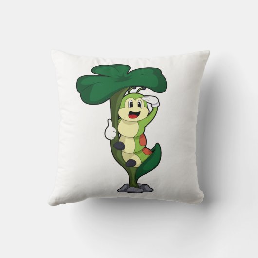 葉付き毛虫 クッション (裏面)