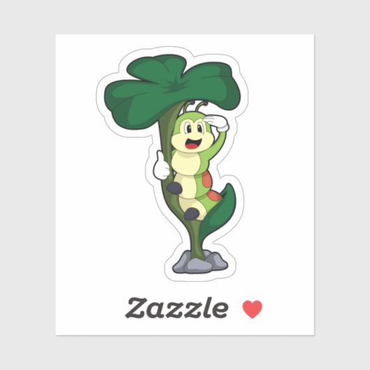 葉付き毛虫 シール (シート)