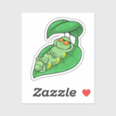 葉付き毛虫 シール (シート)