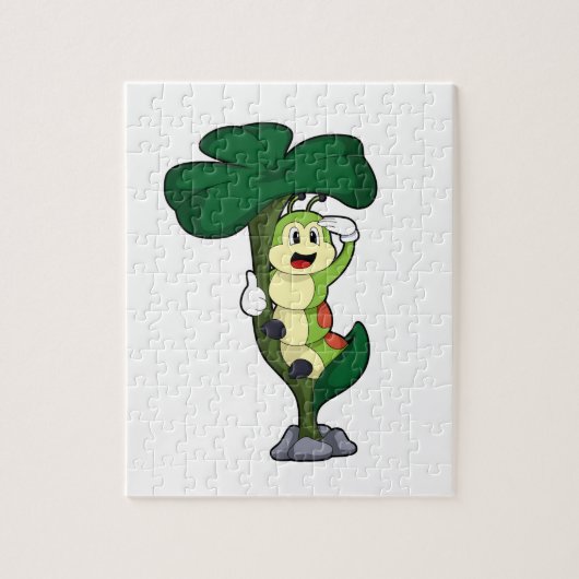 葉付き毛虫 ジグソーパズル (縦)