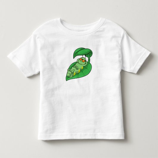 葉付き毛虫 トドラーTシャツ (正面)