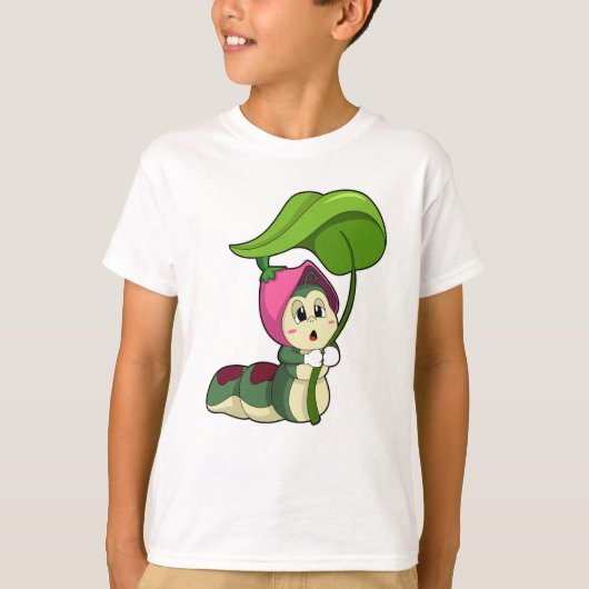 葉付き毛虫 Tシャツ (正面)