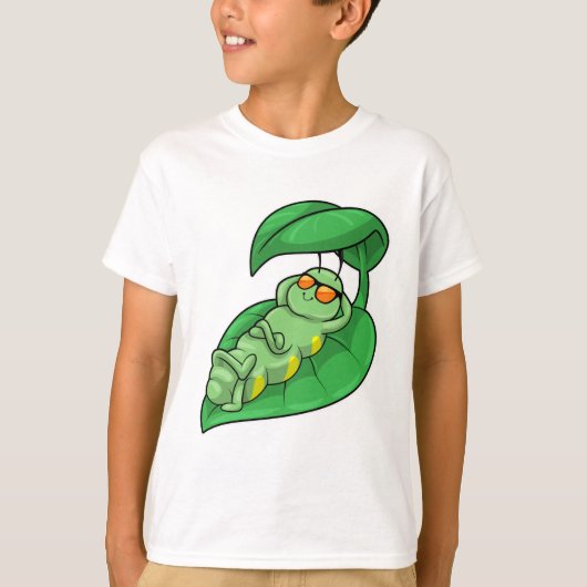 葉付き毛虫 Tシャツ (正面)