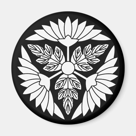 葉付菊車 マグネット (正面)