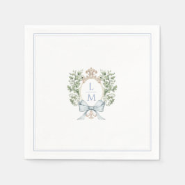 葉伝統的頂（弓あり） |モノグラム結婚ズ スタンダードカクテルナプキン