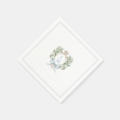 葉伝統的頂（弓あり） |モノグラム結婚ズ スタンダードカクテルナプキン (角)