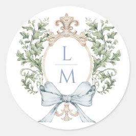 葉伝統的頂（弓あり） |モノグラム結婚ズ ラウンドシール