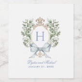 葉伝統的頂(弓あり) |モノグラム結婚ズ ワインラベル (シングルラベル)