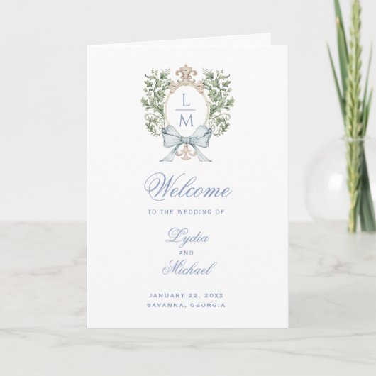 葉冠モノグラム結婚折りプログラム プログラム (正面)