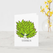 葉切り漫画イラストレーション カード (黄色い花)