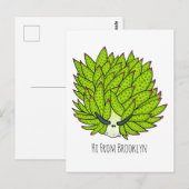 葉切り漫画イラストレーション ポストカード (正面/裏面)