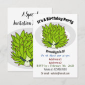 葉切り漫画イラストレーション 招待状 (正面/裏面)