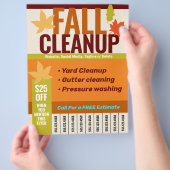 葉吹葉、側溝清掃、圧力洗浄 チラシ (手)