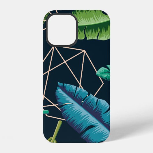葉多角形li抽象芸術のシームレスパターン iPhoneケース (裏面)