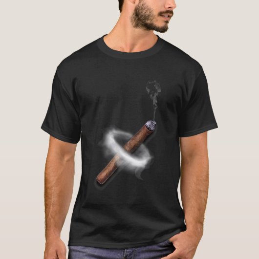 葉巻きは灰を落とすべし 葉巻とスモーキングTシャツ Tシャツ (正面)