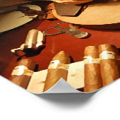 葉巻づくり（デジタルドライブラシ） ポスター (角)