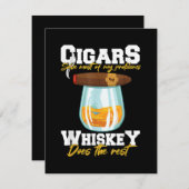 葉巻で私の問題の大部分を解決ウィスキー サンキューカード (正面/裏面)