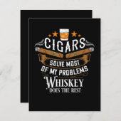 葉巻で私の問題の大部分を解決ウィスキー サンキューカード (正面/裏面)