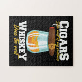 葉巻で私の問題の大部分を解決ウィスキー ジグソーパズル (横)