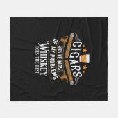 葉巻で私の問題の大部分を解決ウィスキー フリースブランケット (正面(横))