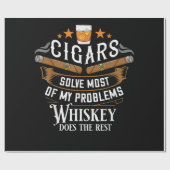 葉巻で私の問題の大部分を解決ウィスキー ラッピングペーパー (フラット)