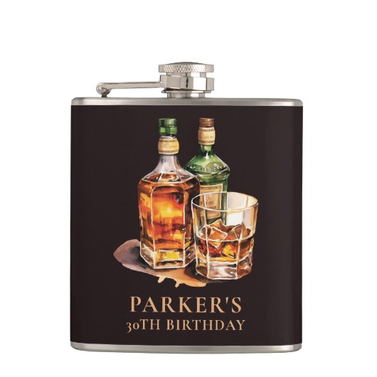 葉巻とウィスキーのメンズの誕生日 フラスク (正面)