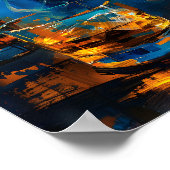 葉巻とウィスキーの調和のキュビスト探索 ポスター (角)