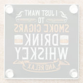 葉巻とウィスキー引用文コースター ガラスコースター (裏面)