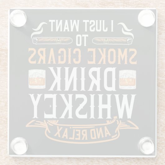 葉巻とウィスキー引用文コースター ガラスコースター (裏面)