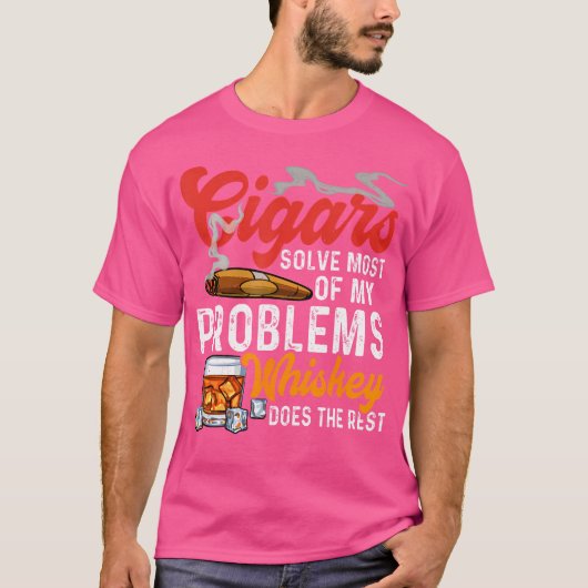 葉巻とウイスキーおもしろい諺葉巻喫煙値リスト Tシャツ (正面)