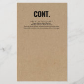 葉巻とウイスキーのペアリングメニュー (裏面)