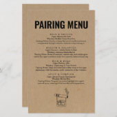 葉巻とウイスキーのペアリングメニュー (正面/裏面)