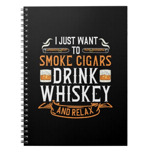 葉巻とウイスキーの引用文手帳 ノートブック (正面)