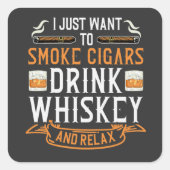 葉巻とウイスキーの引用文 スクエアシール (正面)