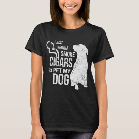葉巻と犬の恋人の葉巻を吸ってDoをペット Tシャツ (正面)