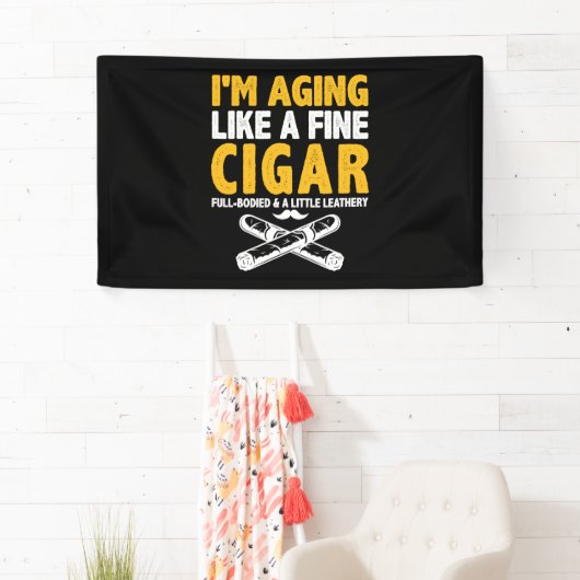 葉巻の恋人のかわいい素晴らしタバコみたいに老けている 横断幕 (インサイチュ)