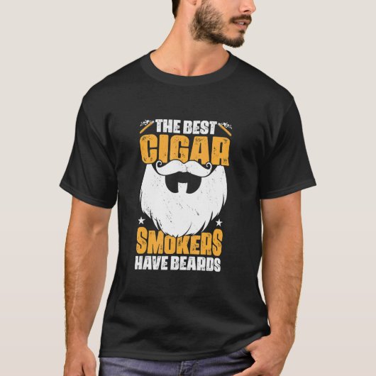 葉巻の最高の喫煙者は葉巻に髭を持っている Tシャツ (正面)