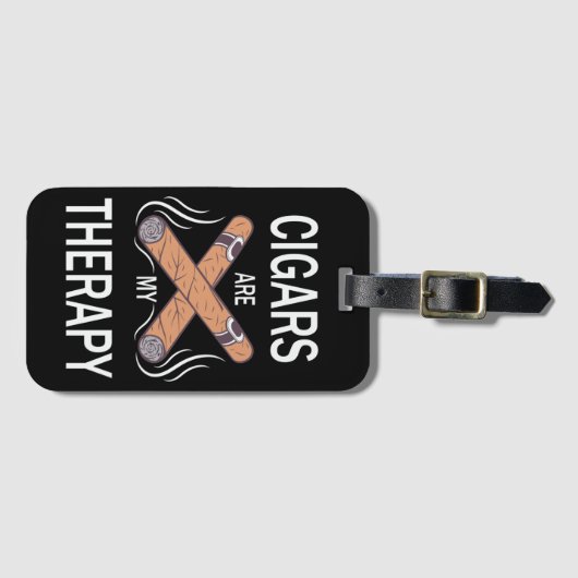 葉巻は私のセラピー引用文 ラゲッジタグ (正面横)