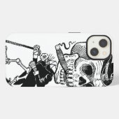 葉巻を吸うスケルトン iPhoneケース (裏面横)