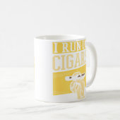 葉巻を吸う男性 シガー 煙 面白い シガーで動く コーヒーマグカップ (正面右)