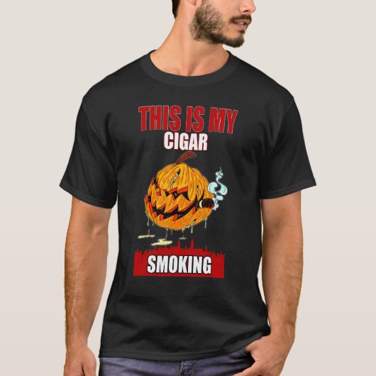 葉巻を吸う ユーモア Tシャツ (正面)