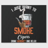 葉巻を吸ってウィスキーを飲リラックスみ、 ラッピングペーパー (フラット)