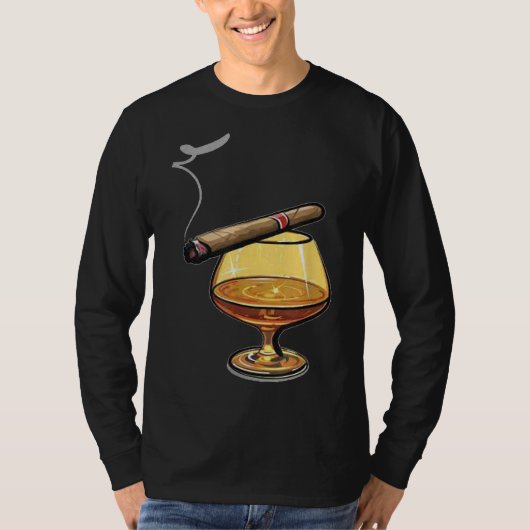 葉巻を吸ってスコッチを飲んで知っているか Tシャツ (正面)