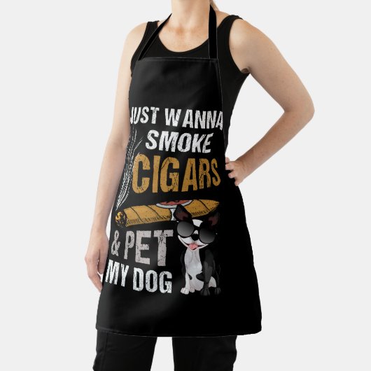 葉巻を吸って犬の葉巻を愛撫したい エプロン (インサイチュ)