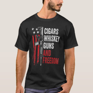 葉巻ウィスキーガンフリーダムガンオーナーアメリカドリンカー Tシャツ
