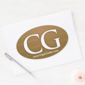 葉巻ギーク楕円ステッカー 楕円形シール (封筒)