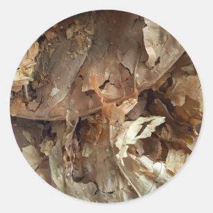 葉巻スモカータバコの葉のテクスチャ ラウンドシール