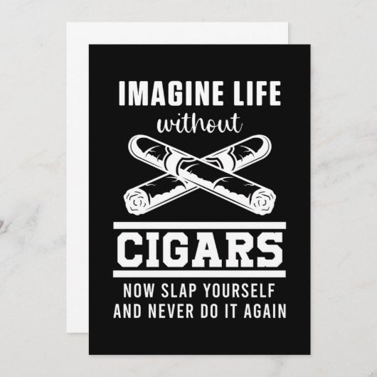 葉巻タバコのハミドール葉巻の喫煙者Gなしで生活 招待状 (正面/裏面)