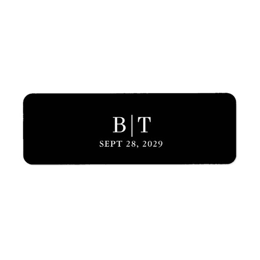 葉巻バンド白黒モノグラムWeddingLabel ラベル (正面)