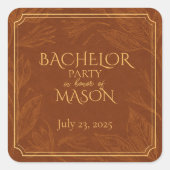 葉巻バーテーマバチュラーパーティ スクエアシール (正面)